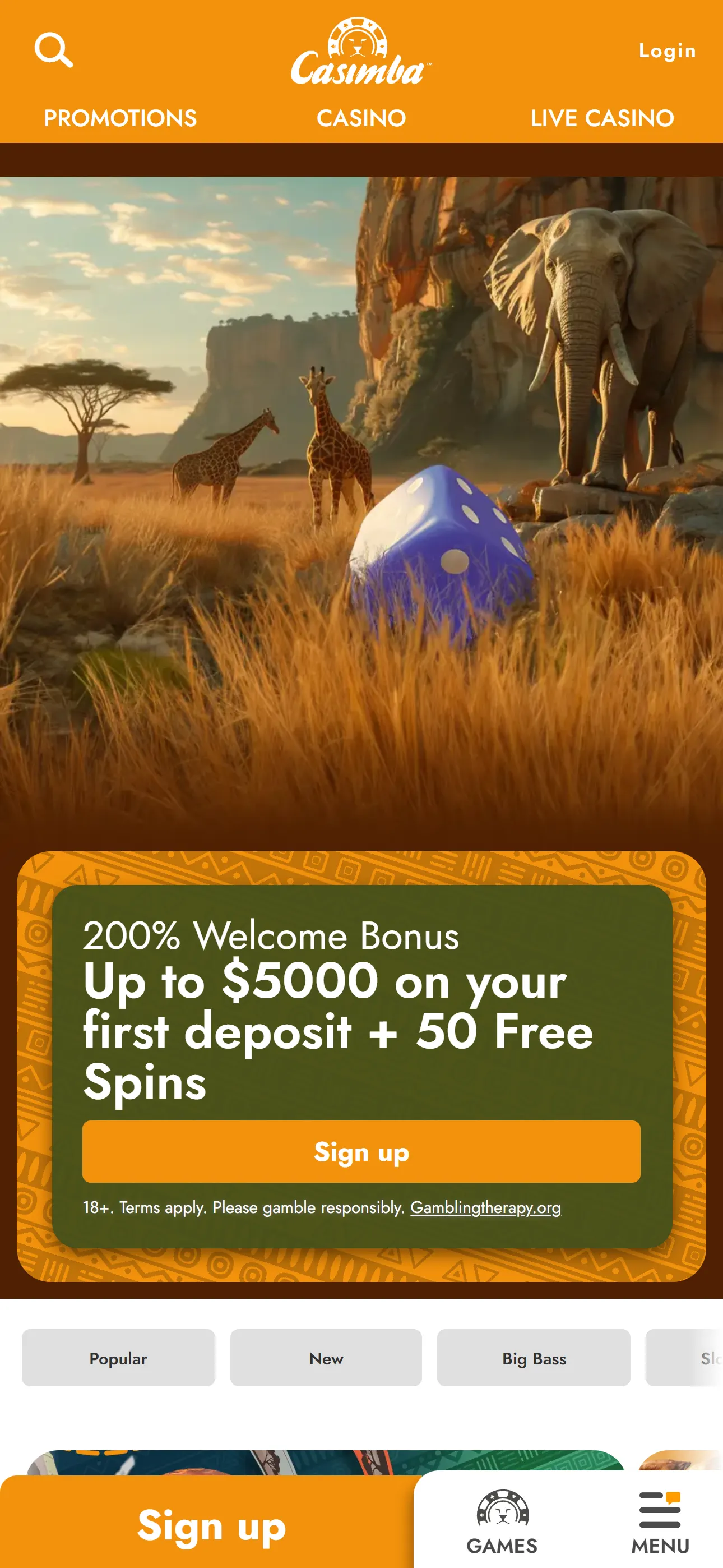 Casimba Casino — Mobil